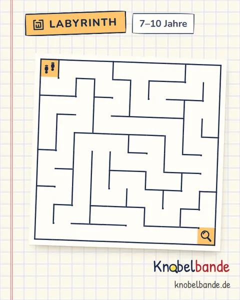Labyrinth 10×10 Nr. 10: Wo ist Bello? für Kinder ab 7, mittel, zum Ausdrucken