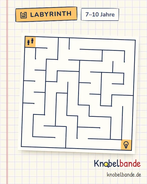 Labyrinth 10×10 Nr. 12: Die Erfinderwerkstatt für Kinder ab 7, mittel, zum Ausdrucken