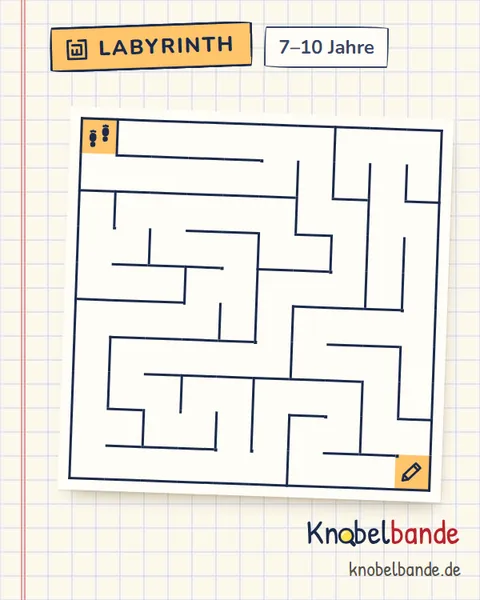 Labyrinth 10×10 Nr. 13: Der Zeichenwettbewerb für Kinder ab 7, mittel, zum Ausdrucken