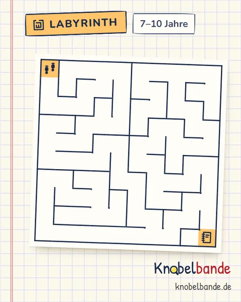 Labyrinth 10×10 Nr. 16: Die Akte vom Bahnhof für Kinder ab 7, mittel, zum Ausdrucken