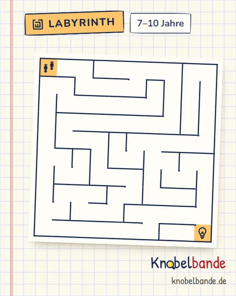 Labyrinth 10×10 Nr. 4: Der verschwundene Kuchen für Kinder ab 7, mittel, zum Ausdrucken