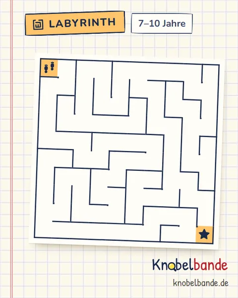 Labyrinth 10×10 Nr. 6: Der Preis beim Sportfest für Kinder ab 7, mittel, zum Ausdrucken