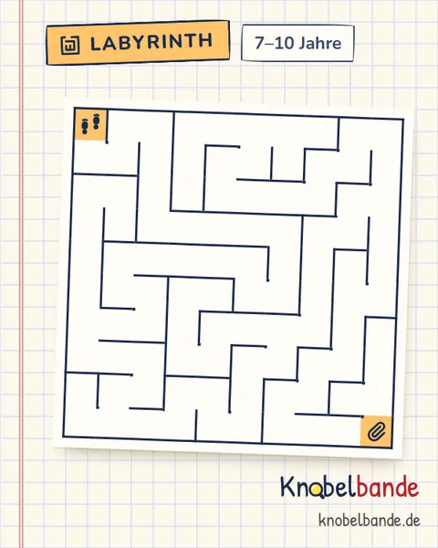 Labyrinth 10×10 Nr. 8: Das fehlende Beweisstück für Kinder ab 7, mittel, zum Ausdrucken