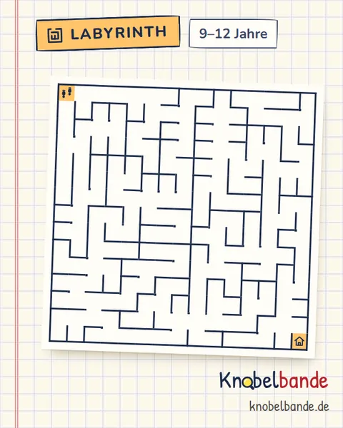 Labyrinth 15×15 Nr. 1: Zurück ins Detektivbüro für Kinder ab 9, schwer, zum Ausdrucken