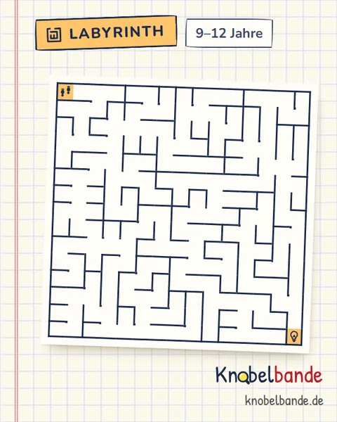 Labyrinth 15×15 Nr. 10: Das Geheimnis der Mühle für Kinder ab 9, schwer, zum Ausdrucken