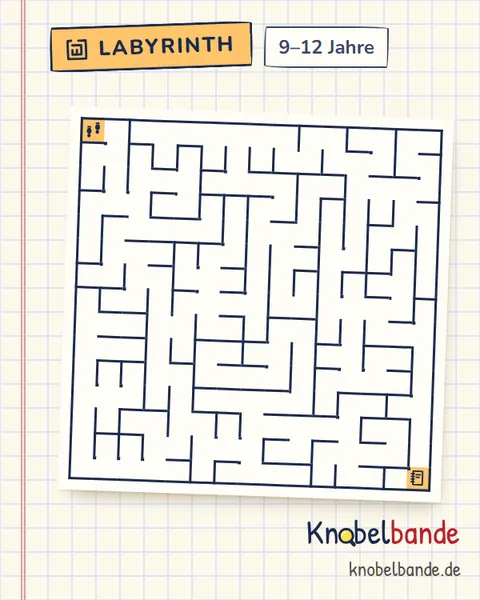 Labyrinth 15×15 Nr. 15: Die Karte im Notizbuch für Kinder ab 9, schwer, zum Ausdrucken