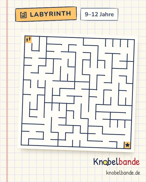 Labyrinth 15×15 Nr. 3: Die Schatzkarte für Kinder ab 9, schwer, zum Ausdrucken