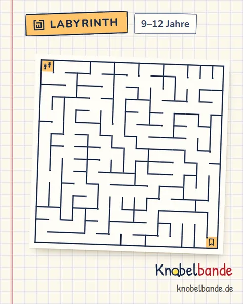 Labyrinth 15×15 Nr. 4: Das Rätsel der Bibliothek für Kinder ab 9, schwer, zum Ausdrucken