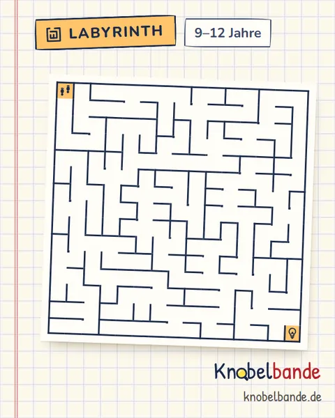 Labyrinth 15×15 Nr. 5: Kalles Gedankenweg für Kinder ab 9, schwer, zum Ausdrucken