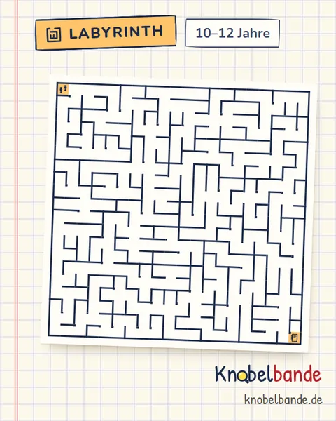 Labyrinth 20×20 Nr. 5: Das Notizbuch im Park für Kinder ab 10, schwer, zum Ausdrucken