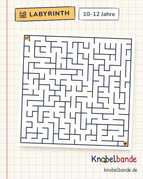 Labyrinth 20×20 Nr. 6: Der Sternen-Orden für Kinder ab 10, schwer, zum Ausdrucken