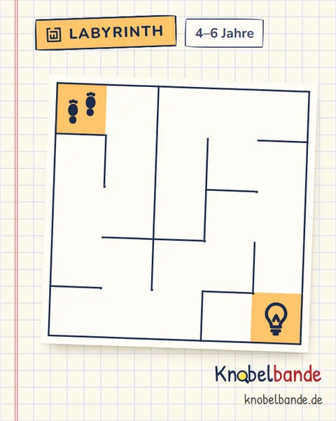 Labyrinth 5×5 Nr. 1: Die zündende Idee für Kinder ab 4, leicht, zum Ausdrucken
