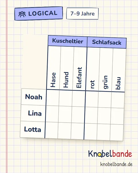 Logical „Der Kuschelhase im Bus“ für Kinder ab 7, leicht, zum Ausdrucken