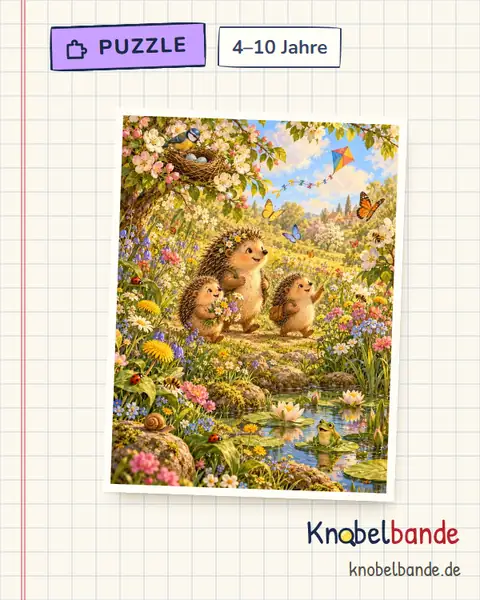 Puzzle „Die Frühlingswiese“ für Kinder ab 4, leicht, zum Ausdrucken