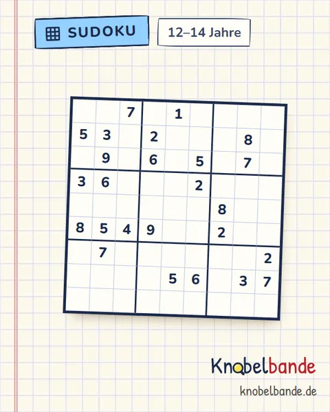 Sudoku 9×9 Nr. 20 für Kinder ab 12, schwer, zum Ausdrucken