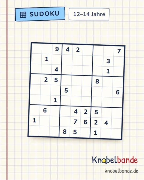 Sudoku 9×9 Nr. 23 für Kinder ab 12, schwer, zum Ausdrucken