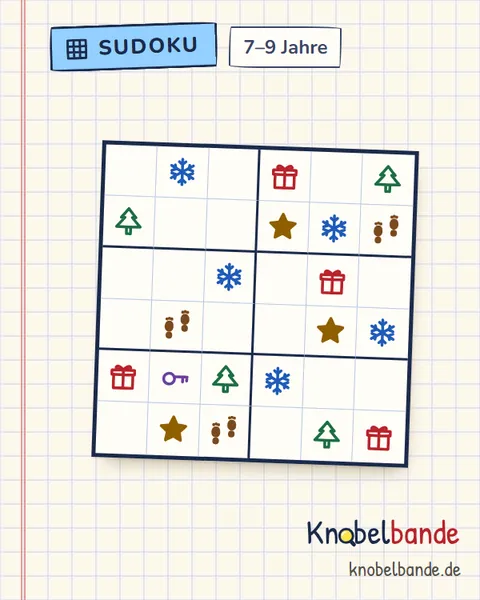 Bilder-Sudoku 6×6 Nr. 6 für Kinder ab 7, leicht, zum Ausdrucken