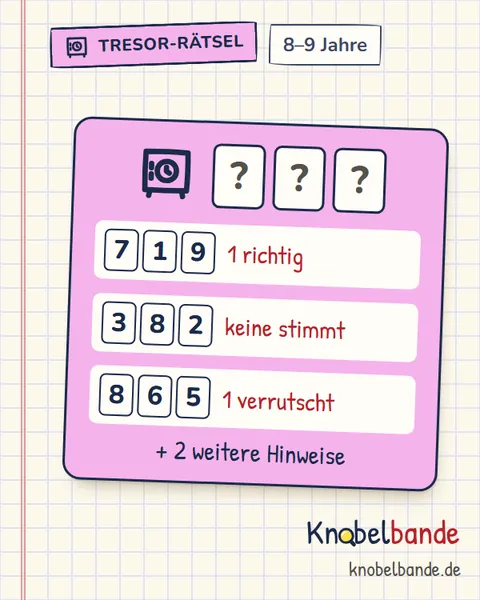 Tresor-Rätsel „Das Tagebuch mit dem Zahlenschloss“ für Kinder ab 8, leicht, zum Ausdrucken