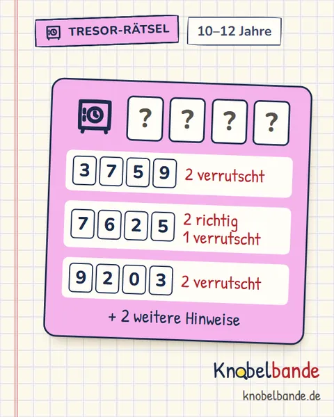 Tresor-Rätsel „Die Kiste am Strand“ für Kinder ab 10, mittel, zum Ausdrucken