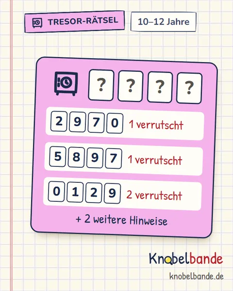 Tresor-Rätsel „Die Kiste der Piratenbande“ für Kinder ab 10, mittel, zum Ausdrucken