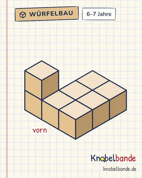 Würfelbau Nr. 1: Emils Kunstwerk für Kinder ab 6, leicht, zum Ausdrucken