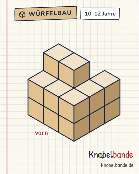 Würfelbau Nr. 11: Oles Bauplan für Kinder ab 10, schwer, zum Ausdrucken
