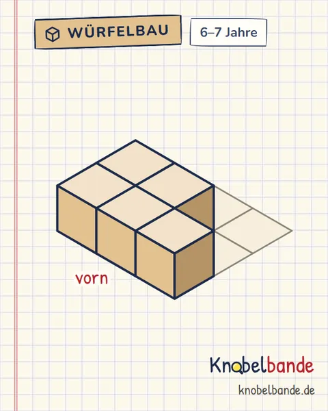 Würfelbau Nr. 14: Miras Denkmal für Kinder ab 6, leicht, zum Ausdrucken