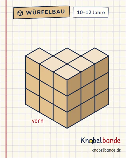 Würfelbau Nr. 17: Oles Bauplan für Kinder ab 10, schwer, zum Ausdrucken