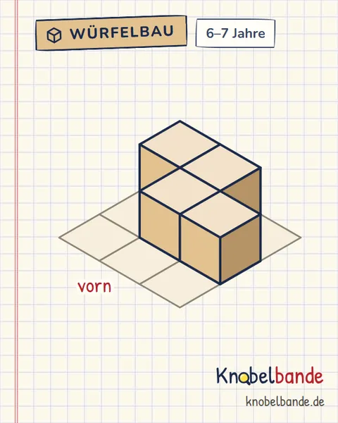Würfelbau Nr. 4: Friedas Festung für Kinder ab 6, leicht, zum Ausdrucken