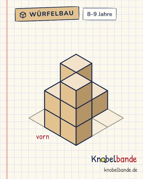Würfelbau Nr. 5: Friedas Turmhaus für Kinder ab 8, mittel, zum Ausdrucken