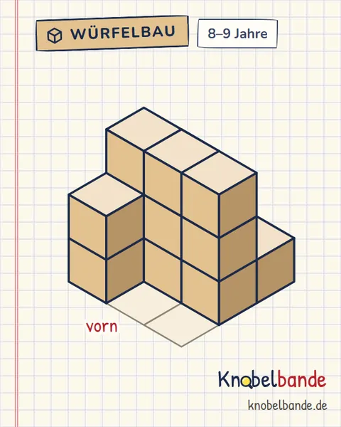 Würfelbau Nr. 6: Linas Turmhaus für Kinder ab 8, mittel, zum Ausdrucken