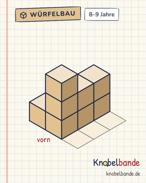 Würfelbau Nr. 7: Toms Festung für Kinder ab 8, mittel, zum Ausdrucken